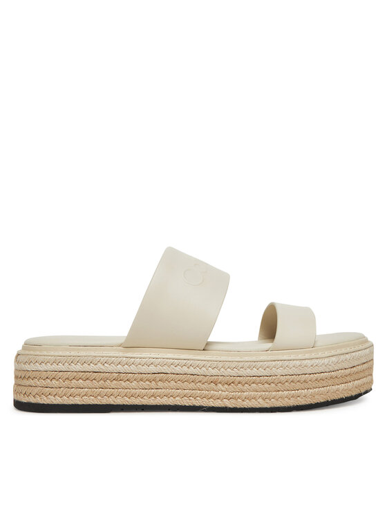 Calvin Klein Еспадрили Calvin Klein Flatform Wedge Slide - He HW0HW02374 Екрю