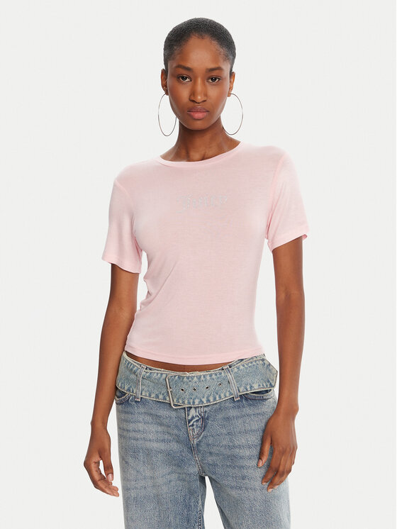 Juicy Couture Juicy Couture Camiseta Sheer JCWCT225301 Rosa Slim Fit
