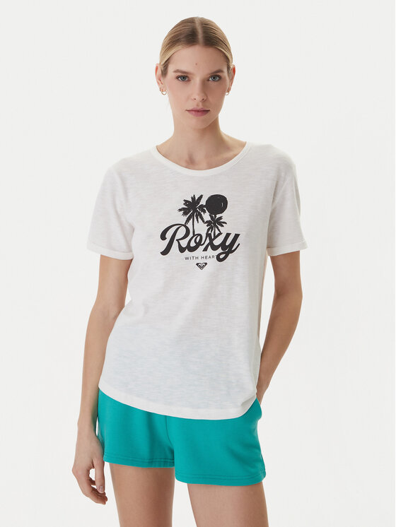 Roxy Roxy Camiseta Oceanwave ERJZT06096 Blanco Loose Fit