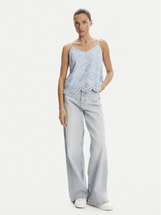 Pieces Pieces Топ Vilde 17156563 Блакитний Regular Fit