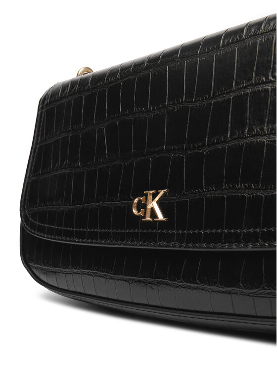 Calvin Klein Torebka Calvin Klein Ck Croc Conv Chain Medium Bag LV04F3284G Czarny