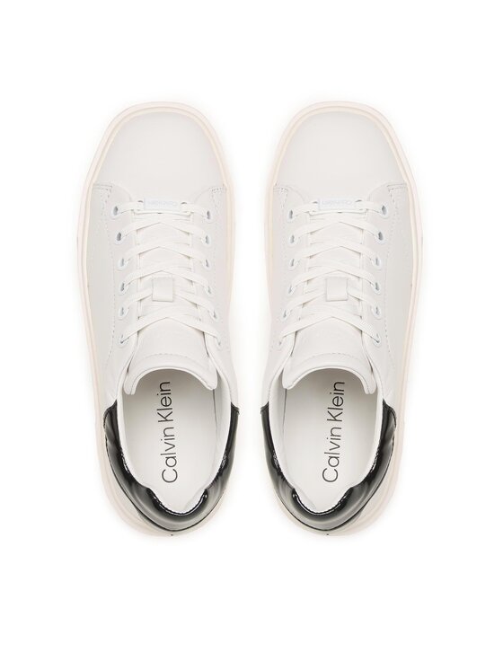 Calvin Klein Sneakersy Calvin Klein Squared Flatform Cupsole Lace Up HW0HW01775 Bílá