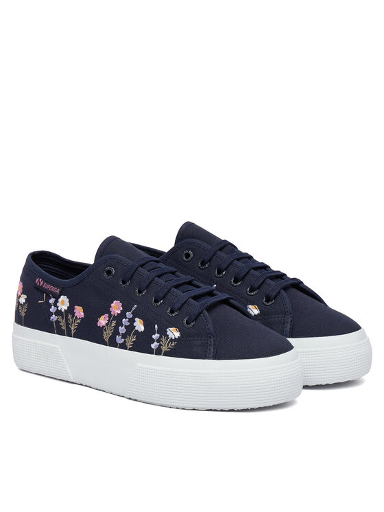 Superga Кросівки Superga 3740 Platform Flower Embroidery Leggera S5138TW Cиній