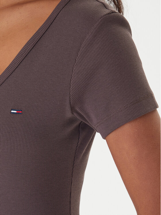Tommy Jeans Tommy Jeans Camiseta Essential DW0DW17385 Marrón Slim Fit