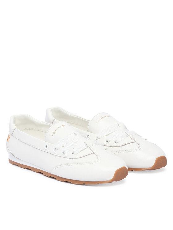 Tommy Hilfiger Balerīnas Tommy Hilfiger Bella Ballet Sneaker FW0FW09449 Balts