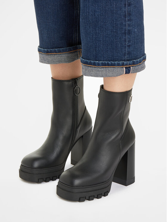 Tommy Jeans Stivaletti Tommy Jeans Tjw High Heel Ankle EN0EN02256 Nero