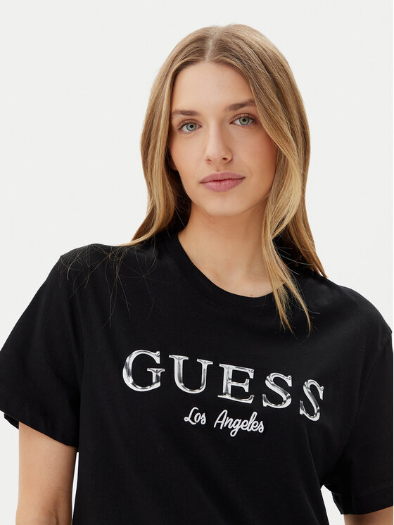 Guess Guess Футболка V5GI09 K9RM1 Чорний Regular Fit