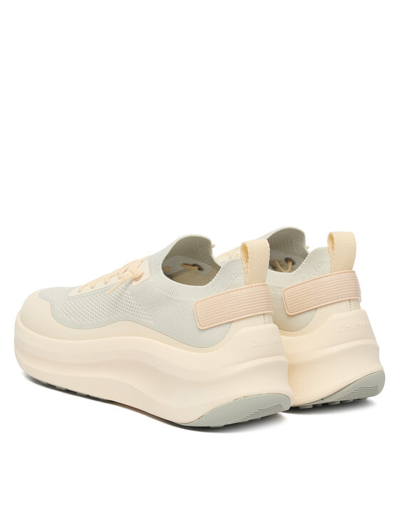Calvin Klein Snīkeri Calvin Klein Chunky Runner Lace Up Sock Knit YW0YW02033 Écru