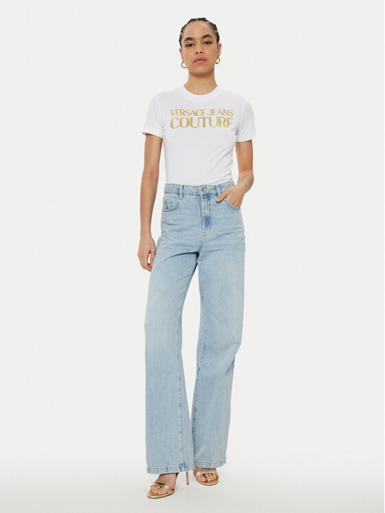Versace Jeans Couture Versace Jeans Couture T-shirt 78HAHT01 Bijela Regular Fit