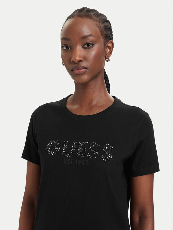 Guess Guess Футболка W6GI15 K3035 Чорний Regular Fit