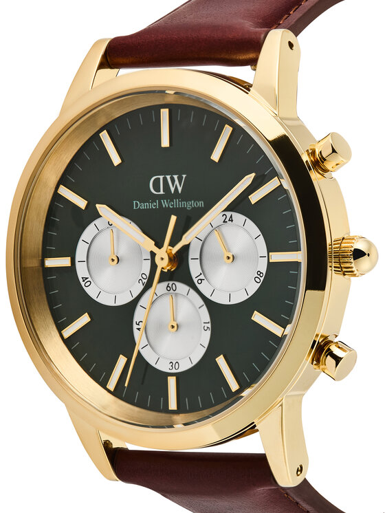 Daniel Wellington Pulkstenis Daniel Wellington Iconic Chronograph St Mawes Arctic Panda DW00100876 Brūns