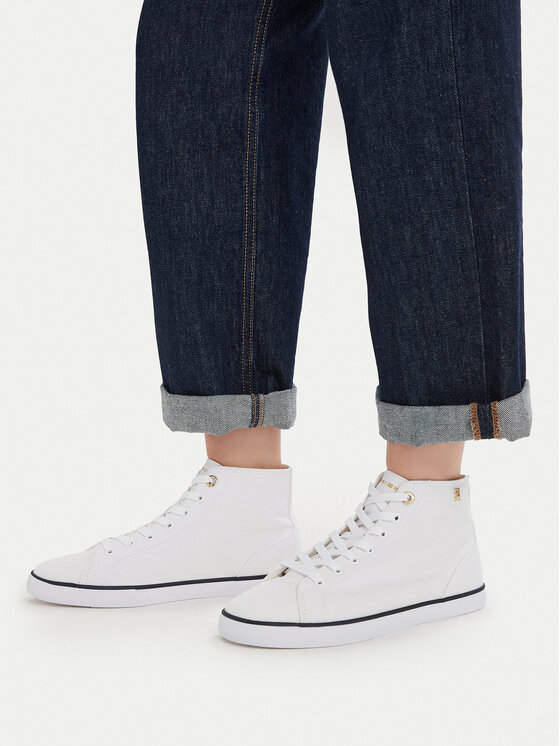 Tommy Hilfiger Bambas Tommy Hilfiger Th Chic Low Profile Mid Cut FW0FW09356 Blanco