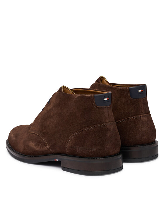 Tommy Hilfiger Μποτίνια Tommy Hilfiger Corporate Dressy Suede Lace Boot FM0FM05951 Καφέ