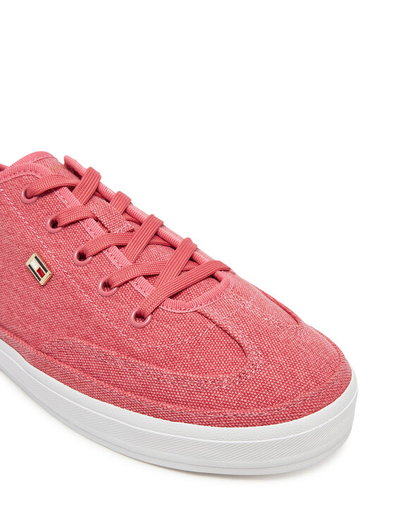 Tommy Hilfiger Сникърси Tommy Hilfiger Washed Canvas Vulc Sneaker FW0FW08894 Розов