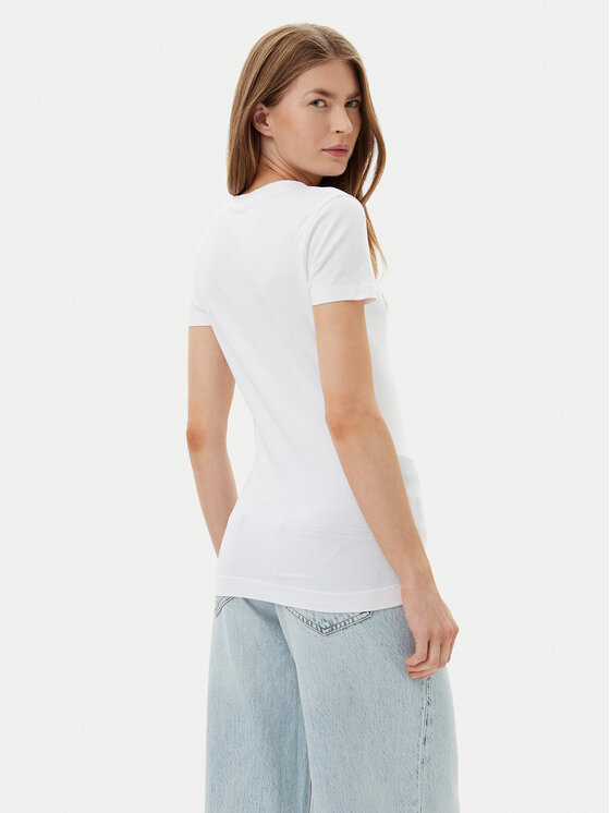 Guess Guess T-Shirt W5GI17 J1314 Λευκό Slim Fit