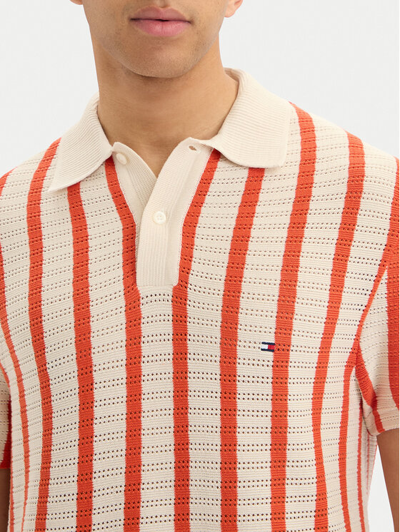 Tommy Hilfiger Tommy Hilfiger Polo MW0MW42770 Krem Regular Fit