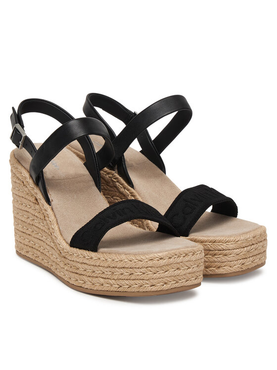 Calvin Klein Espadryle Calvin Klein Wedge Espad 70 Webbing Lth HW0HW02901 Czarny