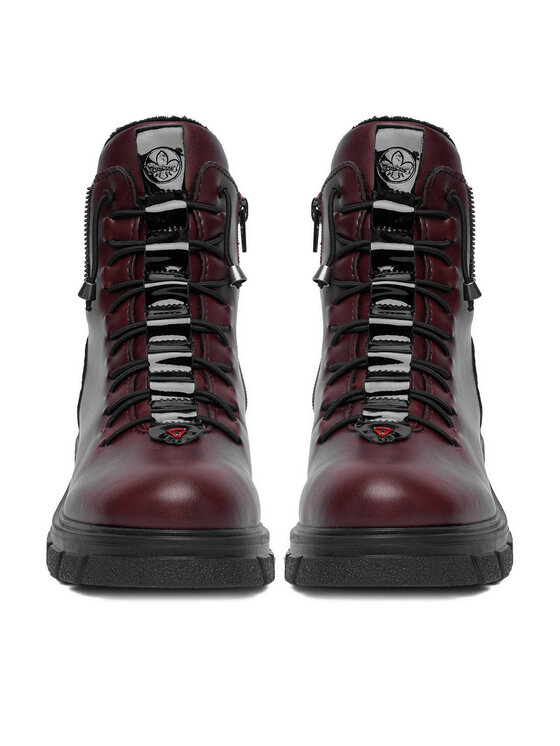 Rieker Botines planos Rieker CEO-Z9152-35 Guinda/burdeos