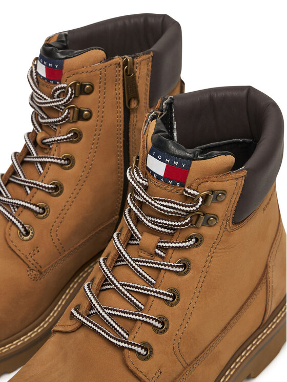 Tommy Jeans Žygio batai Tommy Jeans Archive '01 Boot Hi Nubuck Wl Wr EM0EM01783 Šviesiai ruda
