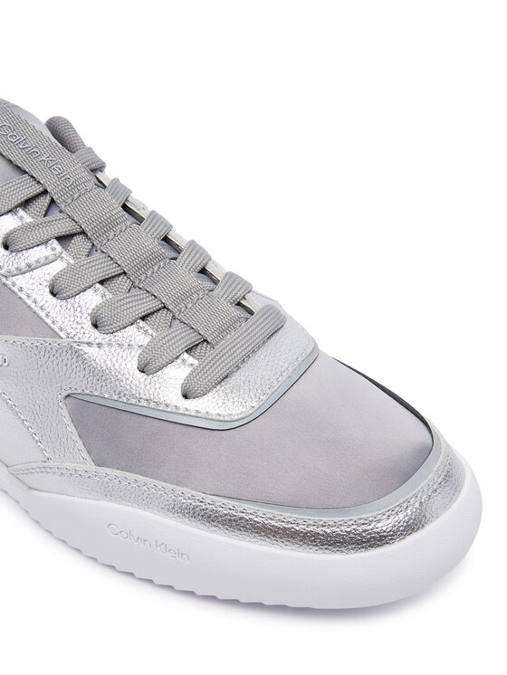 Calvin Klein Laisvalaikio batai Calvin Klein Low Pro Run Lace Stripe Met Lth HW0HW03272 Sidabrinė