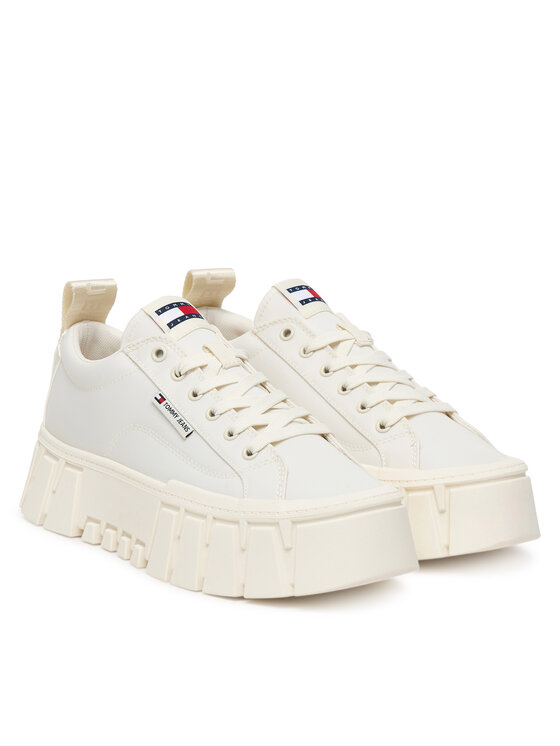 Tommy Jeans Laisvalaikio batai Tommy Jeans Tjw Flatform Chunky Sneaker EN0EN03036 Écru