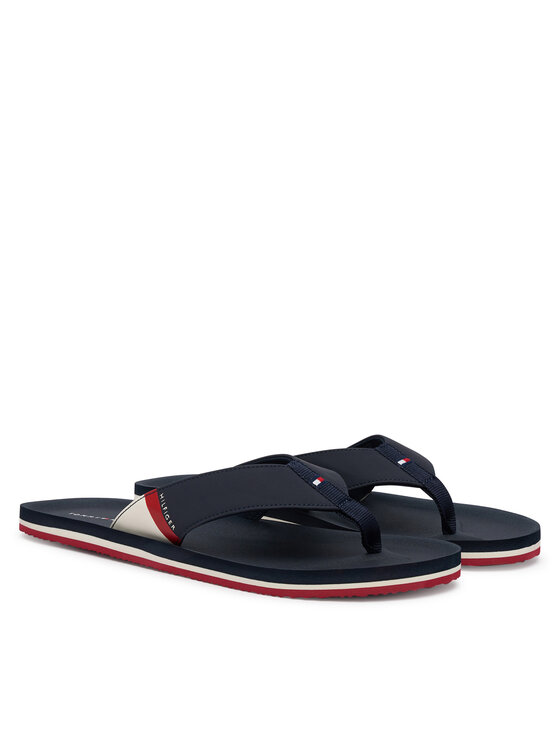 Tommy Hilfiger Šlepetės per pirštą Tommy Hilfiger Padded Hilfiger Beach Sandal FM0FM06011 Tamsiai mėlyna