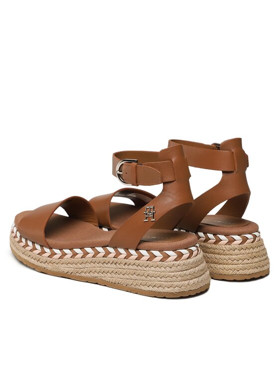 Tommy Hilfiger Espadrillas Tommy Hilfiger Low Wedge Sandal FW0FW07080 Marrone