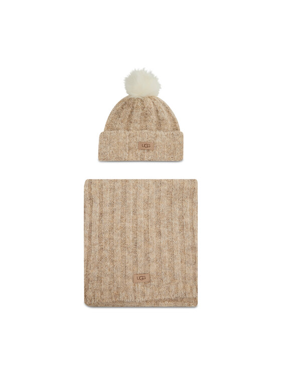 Ugg Kepurės ir šaliko komplektas Ugg W Boucle Beanie And Scarf Set 20960 Smėlio