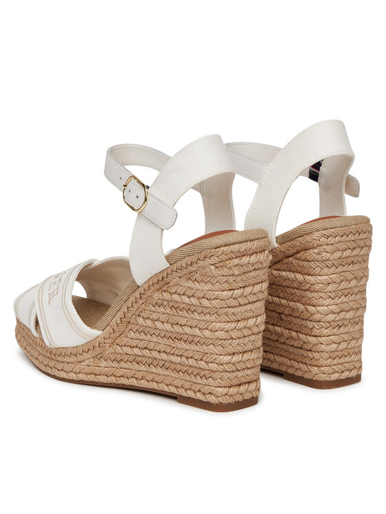 Tommy Hilfiger Espadrile Tommy Hilfiger Tommy Hilfiger Espad High Wedge FW0FW08668 Écru
