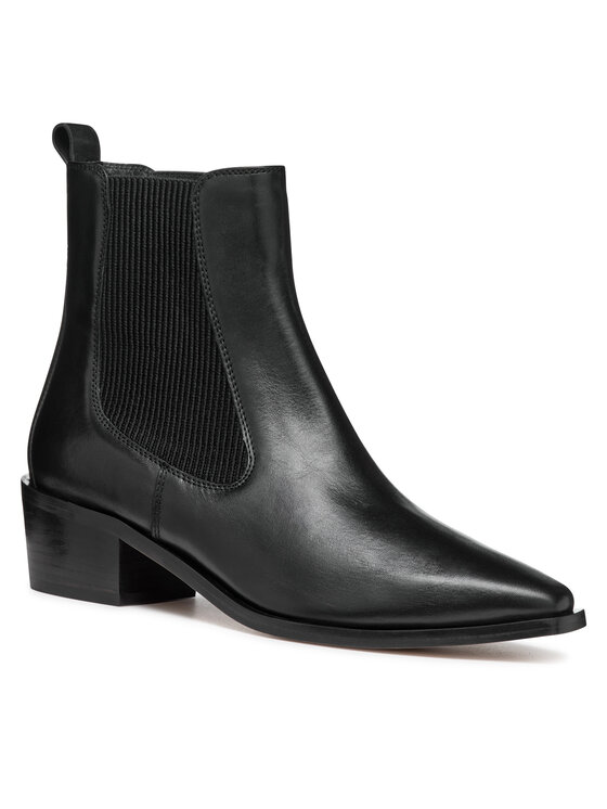 Geox Polokozačky Geox D Texica D46MYA 043NH C9999 Černá