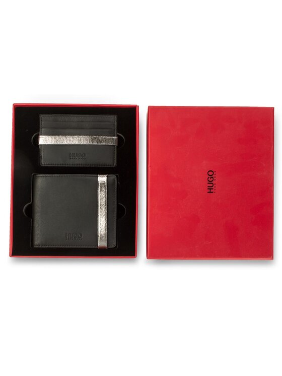 BOSS Rinkinys: piniginė ir kortelių dėklas BOSS Gb18PS 50380564 Juoda