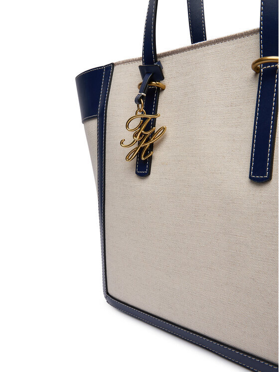 Tommy Hilfiger Soma Tommy Hilfiger Th Script Tote Canvas AW0AW18829 Krēmkrāsas