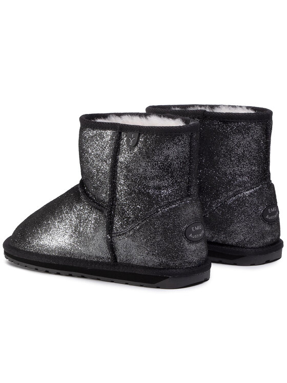 EMU Australia Snehule EMU Australia Wallaby Mini Metallic Teens T12358 Čierna