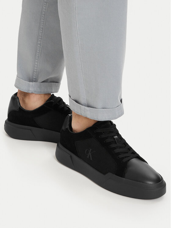 Calvin Klein Sneakersy Calvin Klein Chunky Cupsole Laceup Cv Mix HM0HM02238 Czarny