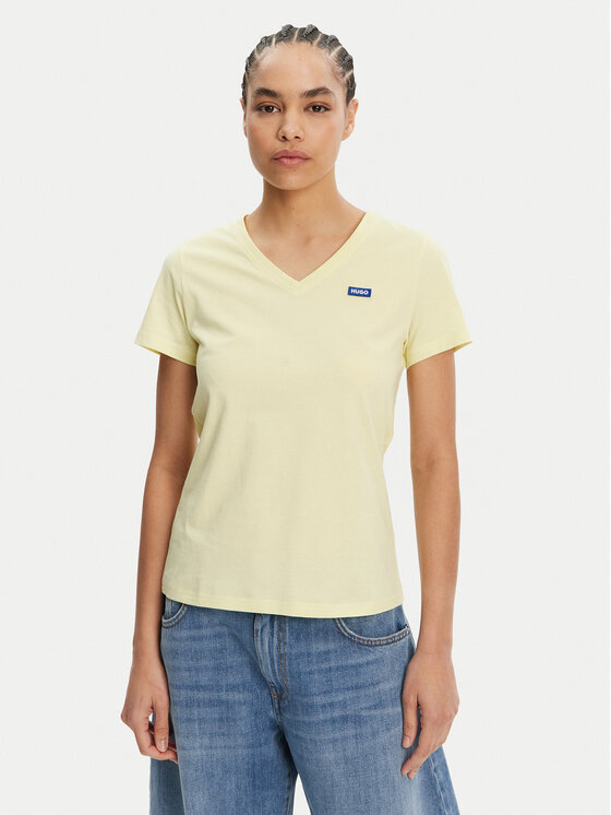 HUGO HUGO Футболка Classic 50513667 Жовтий Slim Fit