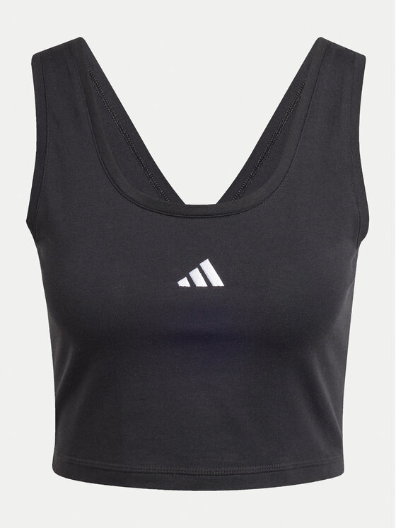 adidas adidas Топ Essentials Small Logo JE1321 Чорний Slim Fit