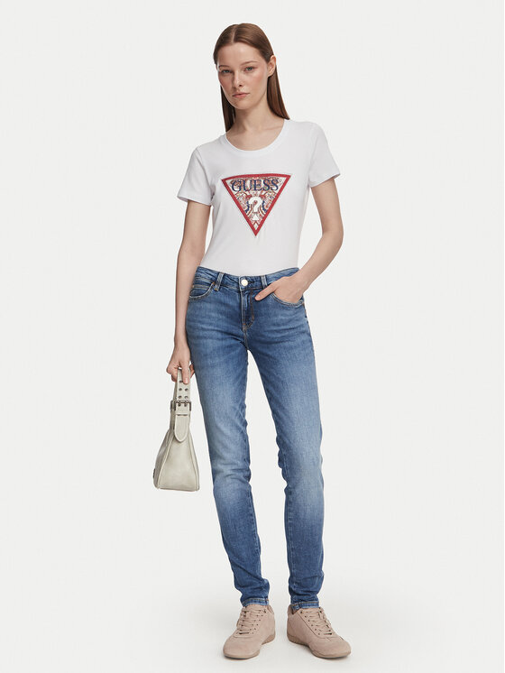 Guess Guess T-shirt W6YI25 K4344 Bianco Slim Fit
