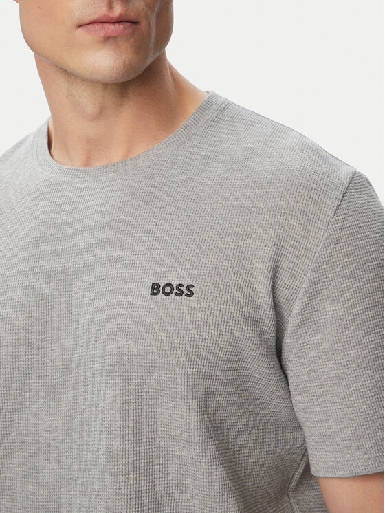 BOSS BOSS Camiseta Waffle 50535891 Gris Regular Fit