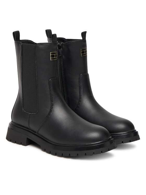 Tommy Hilfiger Īsie zābaki Tommy Hilfiger T3A5-34016-1355999 D Melns