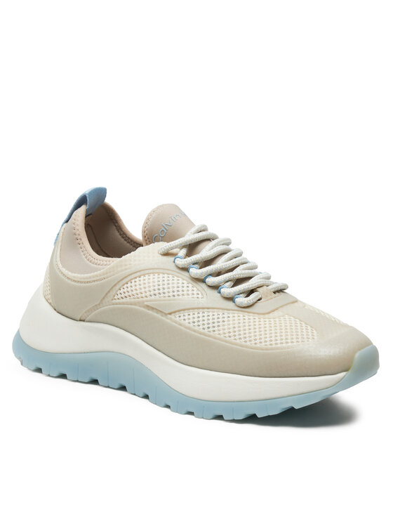 Calvin Klein Сникърси Calvin Klein Runner Lace Up Pearl Mix M HW0HW02079 Бежов