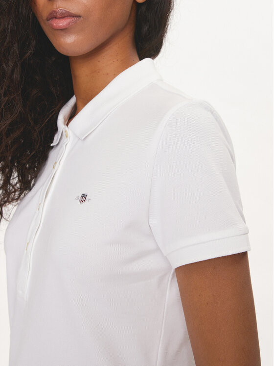 Gant Gant Polo majica Shield 4200870 Bela Slim Fit