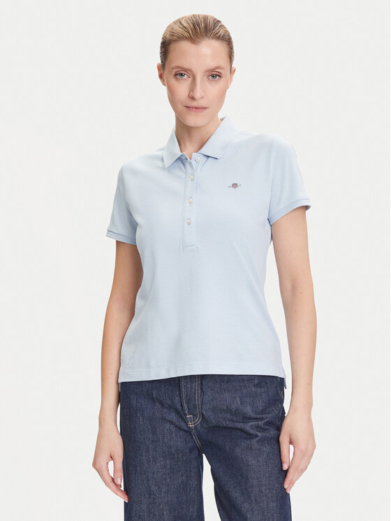 Gant Gant Polo majica Sheild 4200870 Svetlo modra Slim Fit