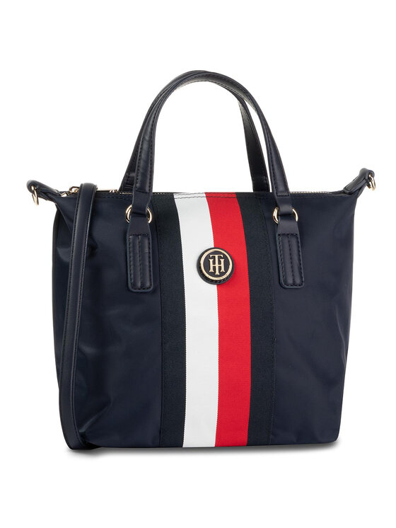 Tommy Hilfiger Kabelka Tommy Hilfiger Poppy Small Tote AW0AW07289 Tmavomodrá