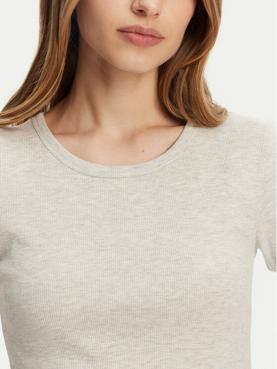 Pieces Pieces Футболка May 17154483 Сірий Slim Fit