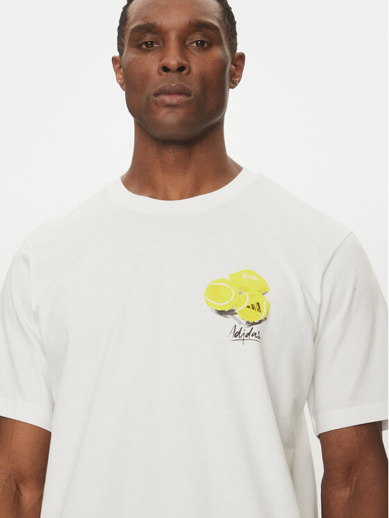 adidas adidas Marškinėliai Lounge Still Life Lemons Graphic JJ3959 Balta Regular Fit