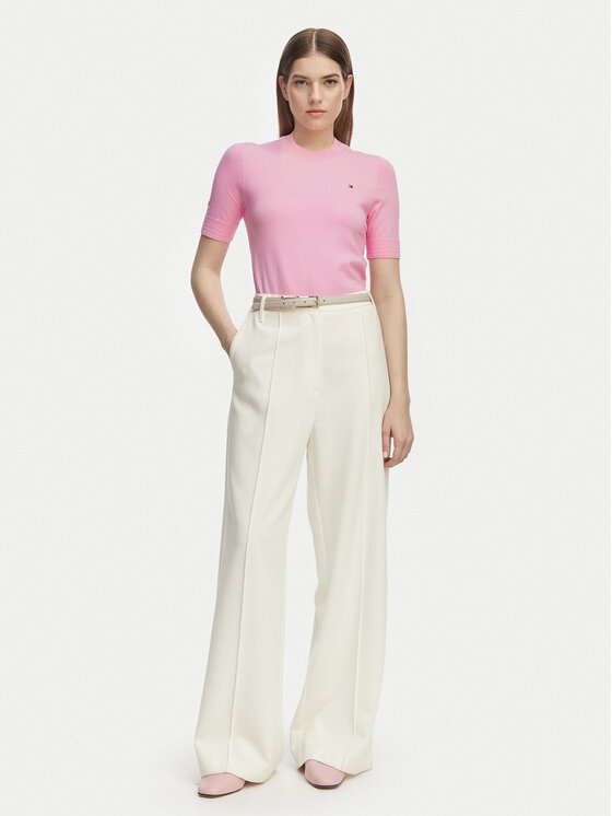 Tommy Hilfiger Tommy Hilfiger Megztinis WW0WW49705 Šviesiai rožinė Slim Fit