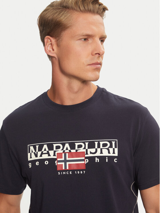 Napapijri Napapijri Футболка S-Aylmer NP0A4HTO Cиній Regular Fit