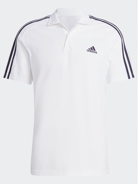 adidas adidas Polo majica Essentials Piqué Embroidered Small Logo 3-Stripes Polo Shirt IC9312 Bela Regular Fit