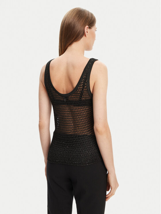 Guess Guess Топ W5YR29 Z37G0 Чорний Regular Fit