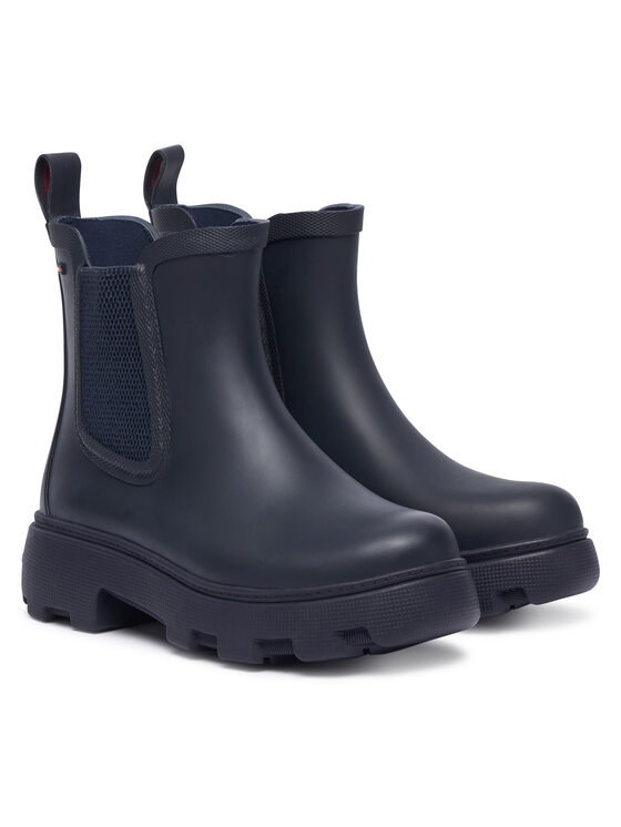 Tommy Hilfiger Gumijas zābaki Tommy Hilfiger Flag Cleated FW0FW09387 Tumši zils
